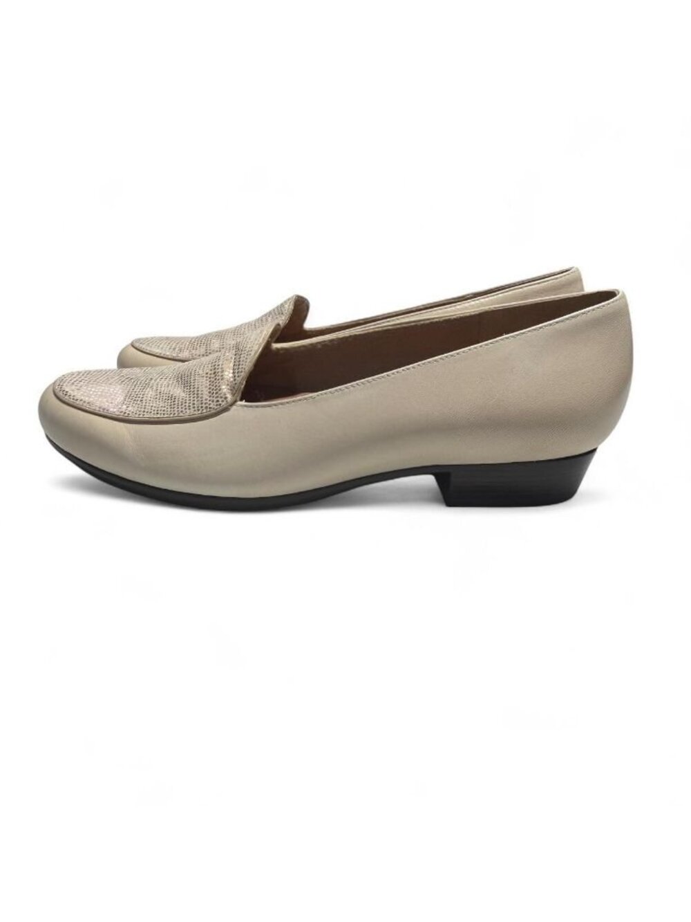 Munro Metallic Faux Snakeskin Loafers Women's 9.5 Wide Office Preppy Career - Picture 3 of 8